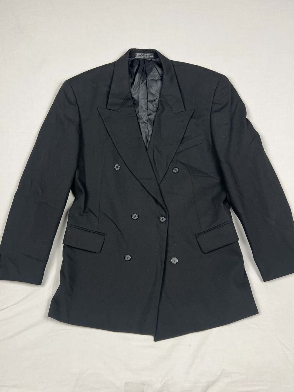 Bert Pulitzer Vintage Men's Black Double Breasted Blazer Peak Lapel